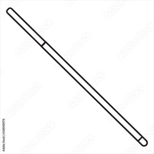 Vector, Image of billiard stick, Black and white color, with transparent background