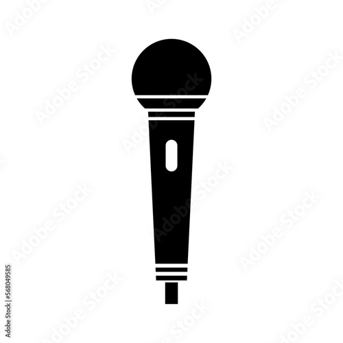 Microphone icon, audio speech symbol, record concert sign, web button design, karaoke flat speak