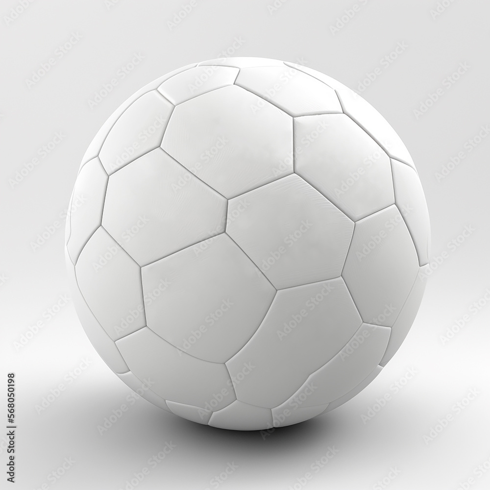 Fototapeta premium white soccer ball on white with generative ai technology