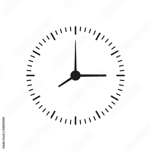 Wall clock face vector illustration icon for time keeping