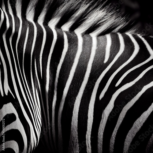 Zebra skin texture background. Generative AI