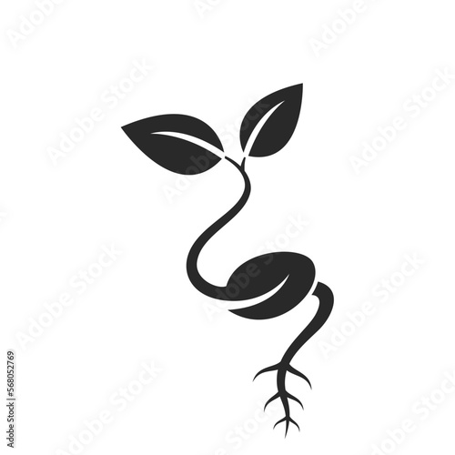 seed germination icon. growing, organic farming and agriculture symbol. isolated vector image