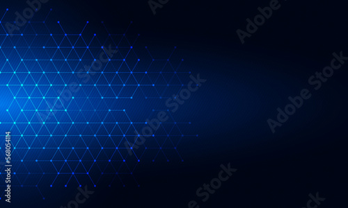Abstract technology background and design element with hexagons pattern and geometric shapes