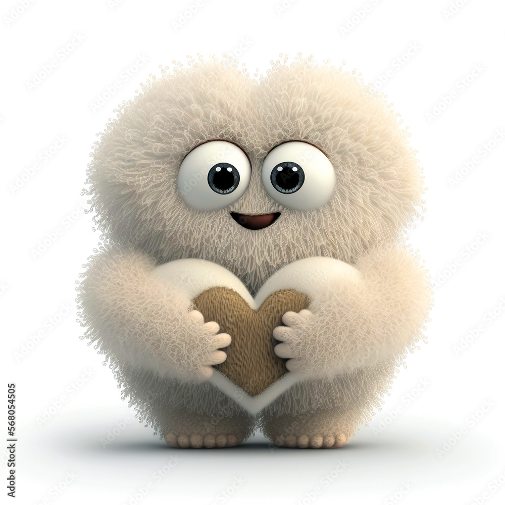 Obraz premium Cartoon Valentinstag Symbol - Liebe und Herzen - Generative AI