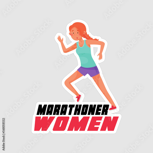 Marathoner Stickers vector art print ready template