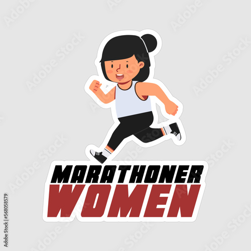 Marathoner Stickers vector art print ready template