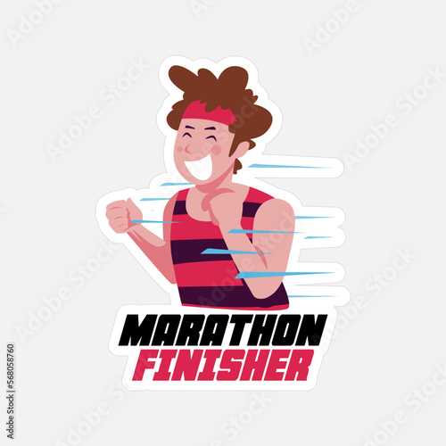 Marathoner Stickers vector art print ready template