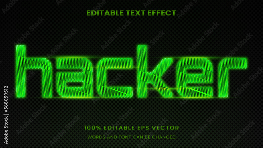hacker cyber digital neon glow 3D Editable text Effect Style