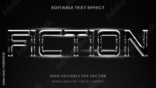 chrome modern luxury silver metallic 3D Editable text Effect Style