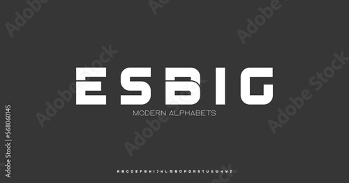 Modern Sports tech font typography. MINIMAL vector typeface for a company. Minimal gaming fonts for logo design.