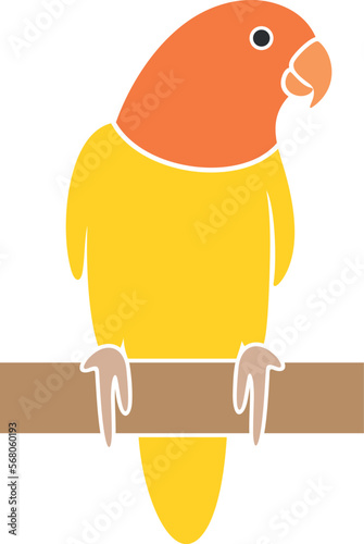 lovebird parrot logo. Isolated lovebird parrot on white background