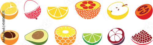 Fruit logo. Isolated fruit on white background