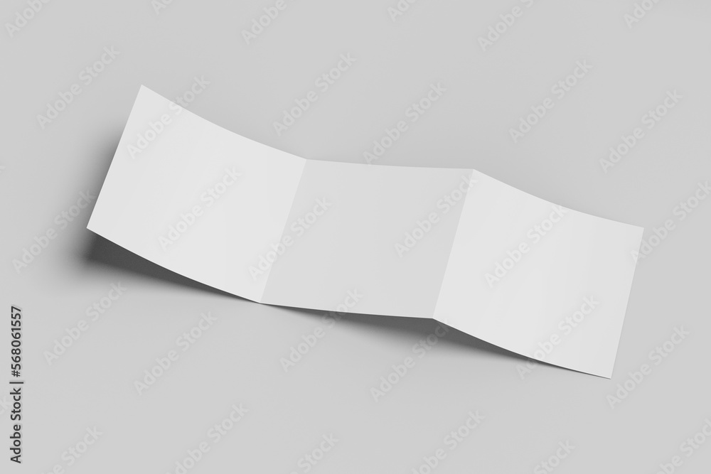 Blank Paper Square Trifold Brochure Mockup