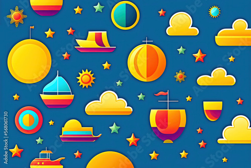 Attractive cute pattern for kids digital illustration background type 3