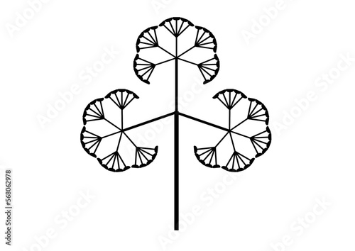 abstraktes bild einer blüte zusammengesetzt aus drei mal fünf dolden