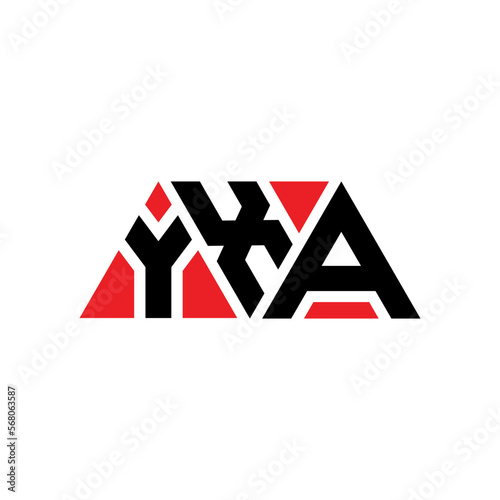 YXA triangle letter logo design with triangle shape. YXA triangle logo design monogram. YXA triangle vector logo template with red color. YXA triangular logo Simple, Elegant, and Luxurious Logo... photo