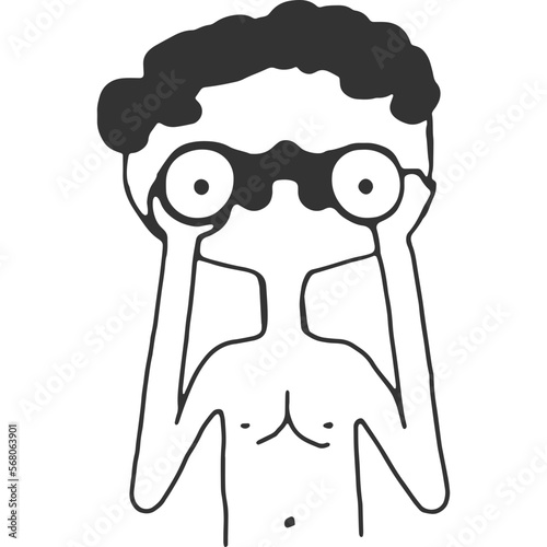 Ill from the Sneaky Glance Vintage Illustration Vector