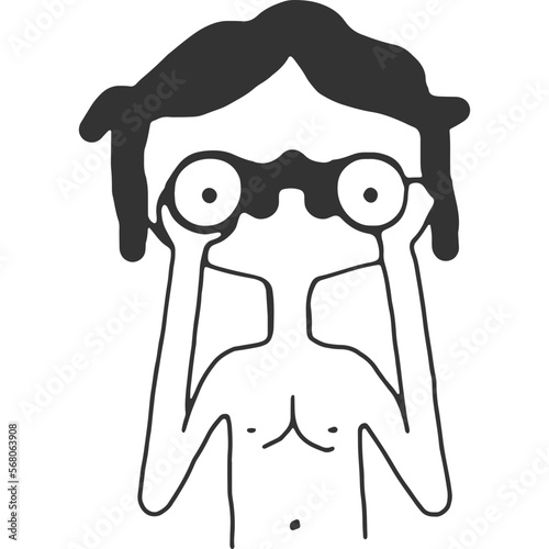 Ill from the Sneaky Glance Vintage Illustration Vector