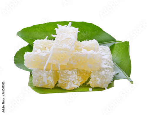 Steamed cassava cake, Thai traditional dessert transparent png