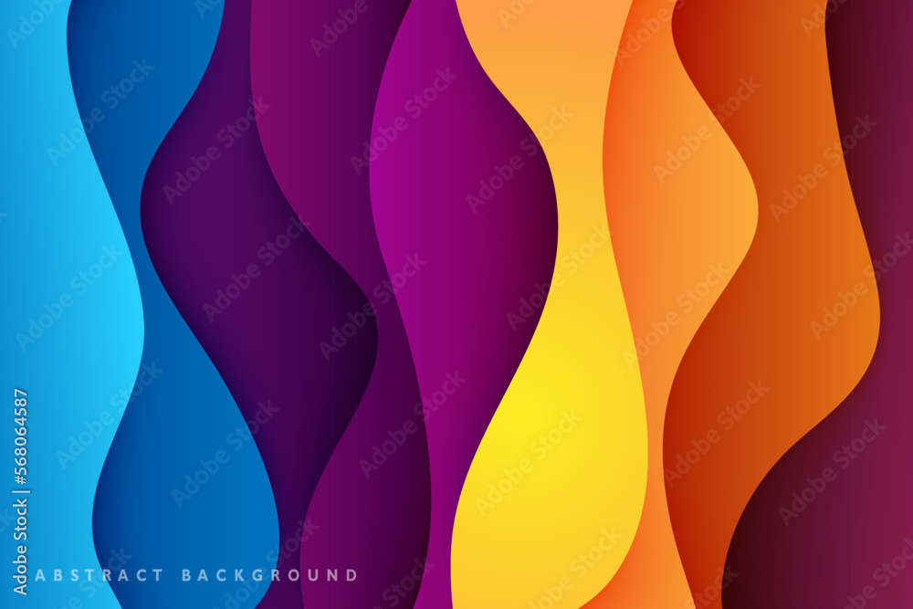 modern colorful paper cut wave abstract background modern colorful paper cut wave abstract background