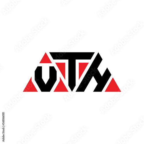 VTH triangle letter logo design with triangle shape. VTH triangle logo design monogram. VTH triangle vector logo template with red color. VTH triangular logo Simple, Elegant, and Luxurious Logo... photo