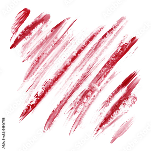 Stripes painted with water brush strokes in magenta color, abstract background, graphic design element