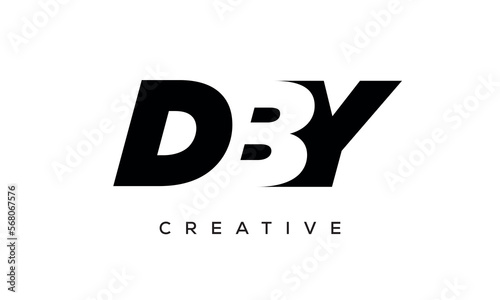 DBY letters negative space logo design. creative typography monogram vector photo