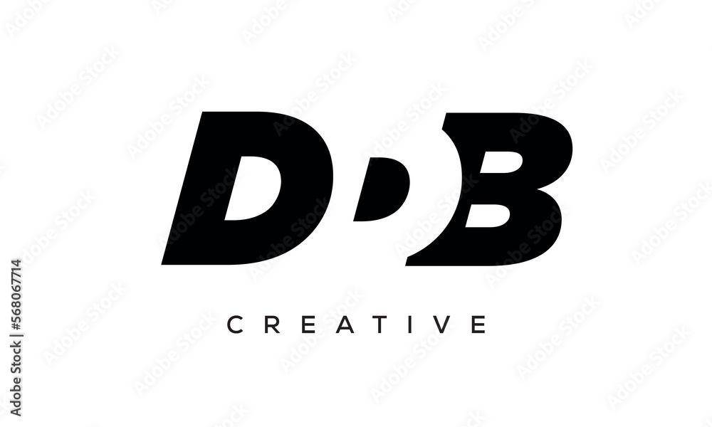 DDB letters negative space logo design. creative typography monogram vector