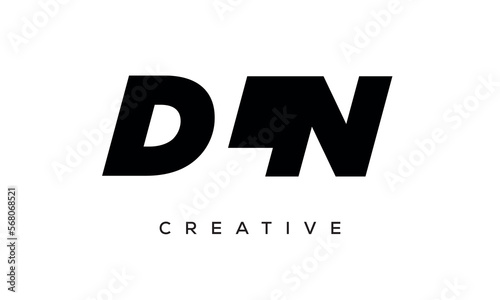 DLN letters negative space logo design. creative typography monogram vector