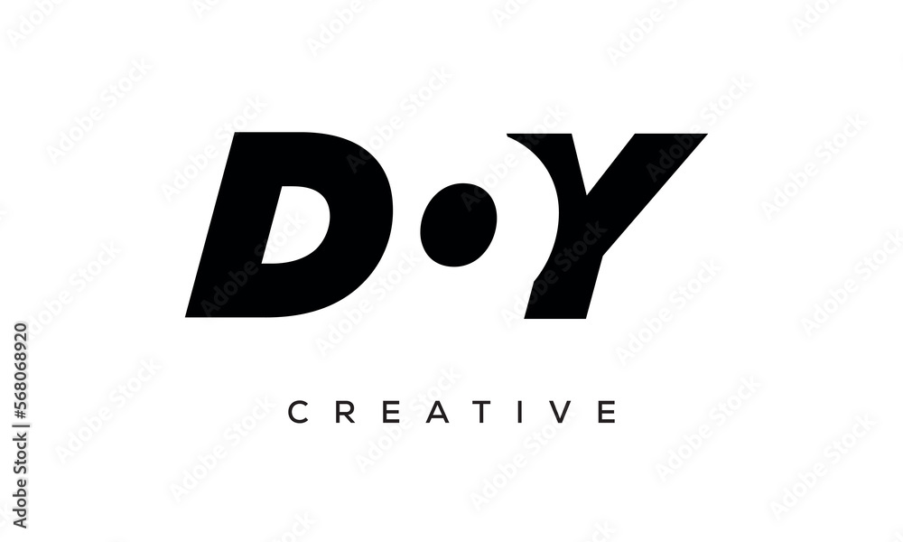 DOY letters negative space logo design. creative typography monogram vector