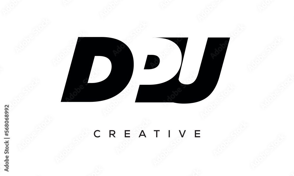DPU letters negative space logo design. creative typography monogram vector DPU letters negative space logo design. creative typography monogram vector