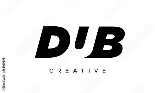 DUB letters negative space logo design. creative typography monogram vector