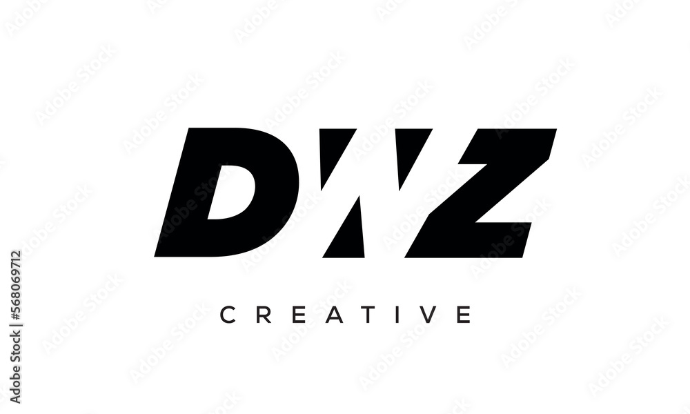 DWZ letters negative space logo design. creative typography monogram vector DWZ letters negative space logo design. creative typography monogram vector