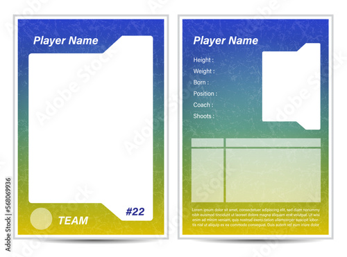 Sport player trading card frame border template design