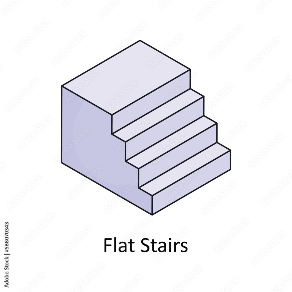 Stairs Vector Isometric Filled Outline icon for your digital or print projects. Stairs Vector Isometric Filled Outline icon for your digital or print projects.