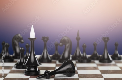 Chess board for play game, business strategy concept