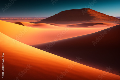 Sunset in the desert AI