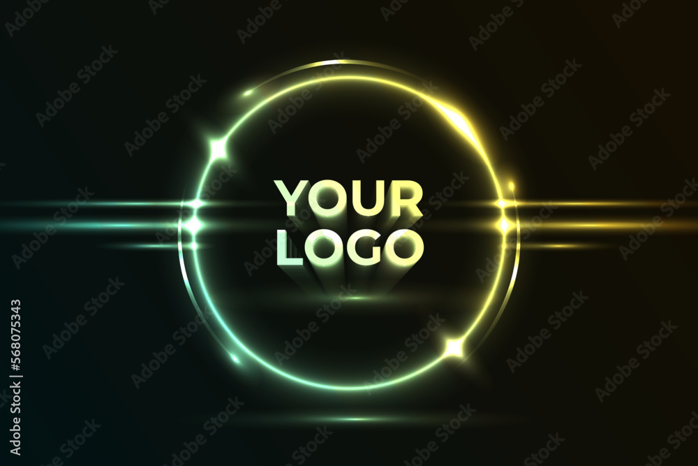 circle neon shape for a business background or logo background circle neon shape for a business background or logo background
