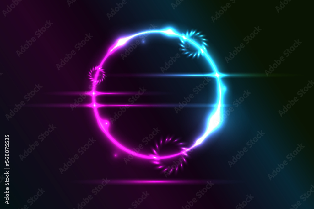 Fototapeta premium circle neon shape for a business background or logo background