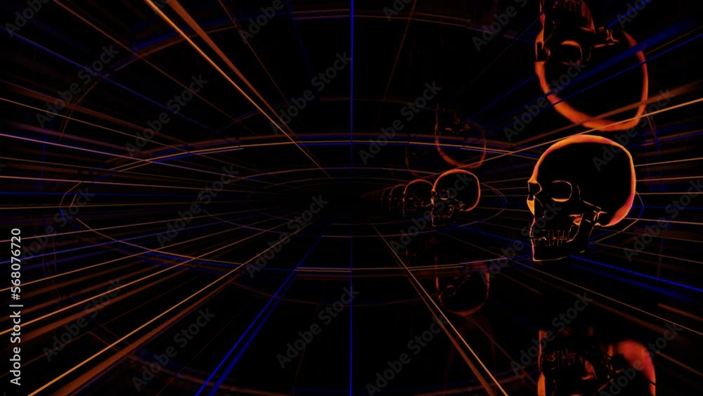 Mortal song. Fun looping animation of singing skulls