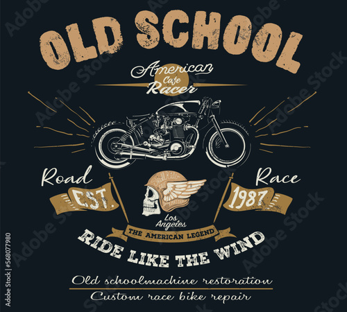 Vintage Biker Skull sketch