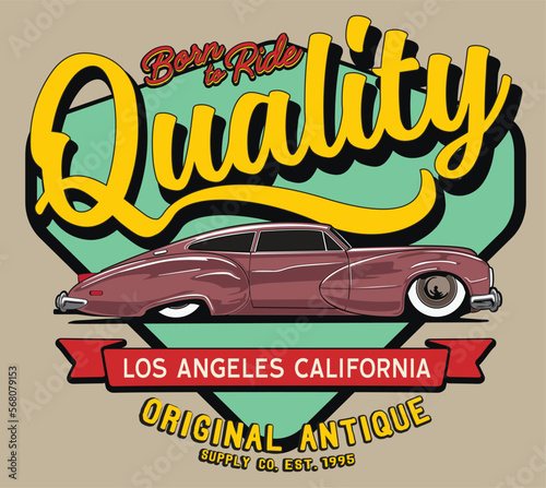 vector hot rod custom car illustration for t shirts print