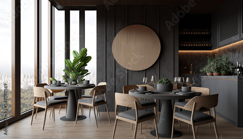 modern interior restaurant. generative ai