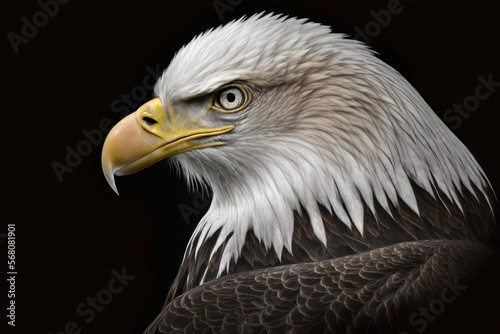 The image of the Bald Eagle (Haliaeetus leucocephalus). Generative AI