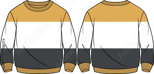 KIDS AND TEEN UNISEX WEAR SWEATER FRONT AND BACK VECTOR