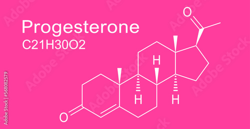 Progesterone female sex hormone, chemical formula photo
