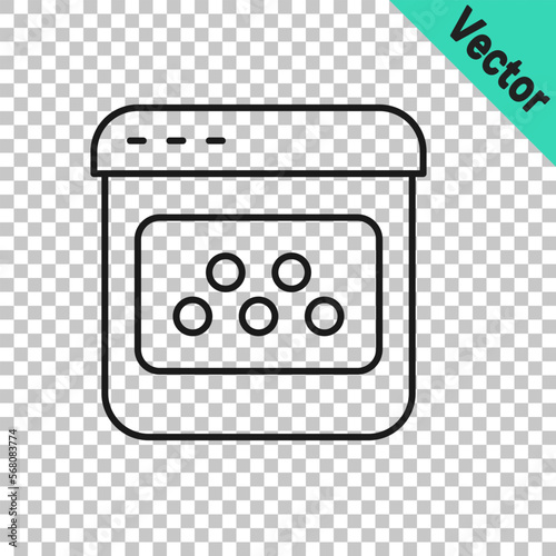 Black line Taxi mobile app icon isolated on transparent background. Mobile application taxi. Vector