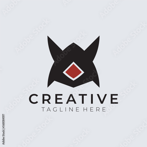 Viking warrior logo design vector illustration