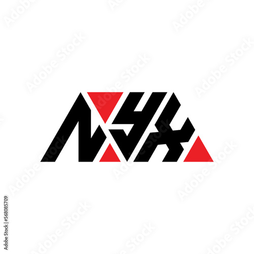 NYX triangle letter logo design with triangle shape. NYX triangle logo design monogram. NYX triangle vector logo template with red color. NYX triangular logo Simple, Elegant, and Luxurious Logo...