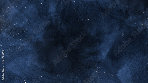Artistic hand painted multi layered dark blue background. dark blue nebula sparkle purple star universe in outer space horizontal galaxy on space. navy blue watercolor and paper texture. wash aqua